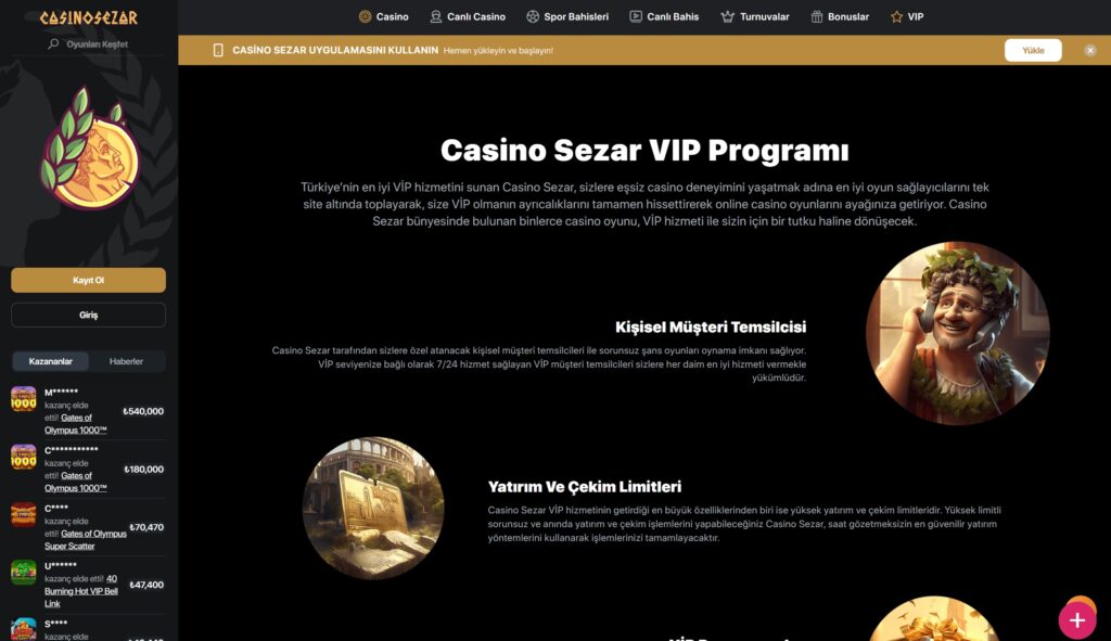 casinosezar vip üyelik